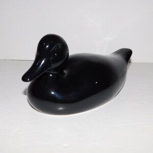 VTG 1990s IKEA Black Onyx Ceramic Decorative Duck Home Décor Figure